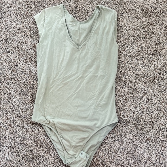Everlane Tops - Everlane V-Nevk Supima Cotton Ballet Bodysuit Laurel Sage Green Medium